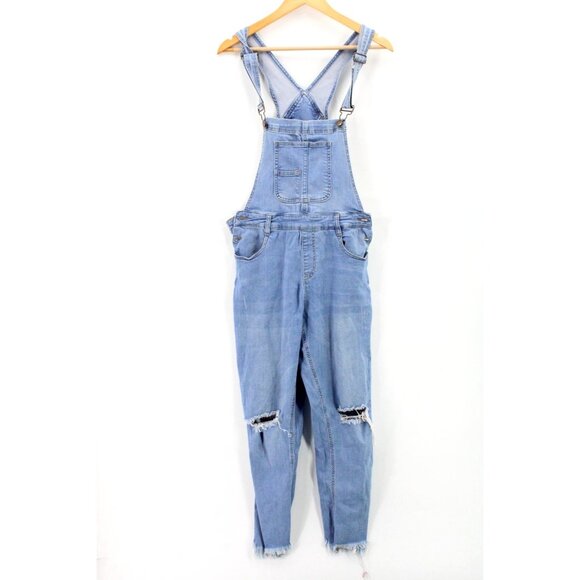 Black Label C'est Toi Denim Overall Womens Blue Medium Washed Distressed Large L - Picture 1 of 7